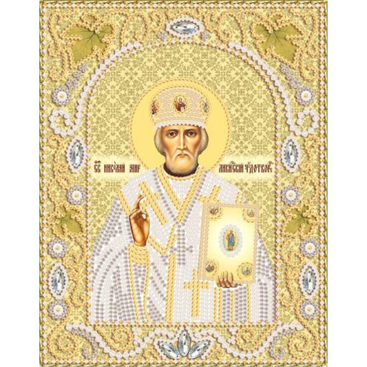 Bead Embroidery Kit Icon Saint Nicholas the Wonderworker Beaded stitching DIY