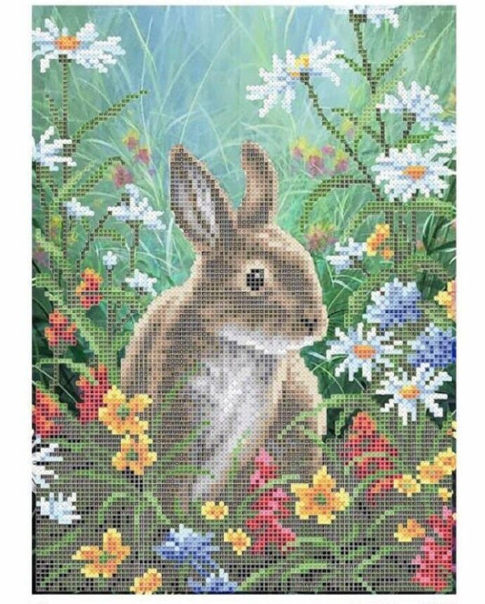 Bead Embroidery Kit Rabbit DIY Bead needlepoint Bead stitching