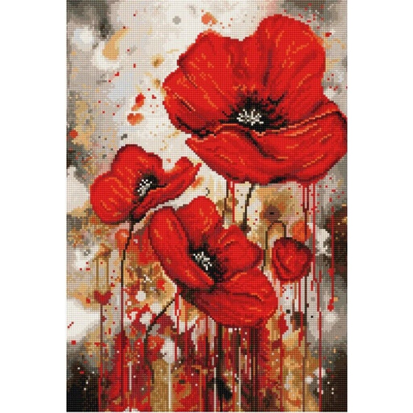 Counted Cross Stitch Kit Poppies Luca-S DIY Unprinted canvas