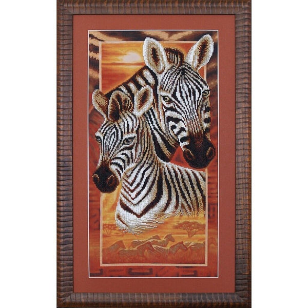 Bead Embroidery Kit Zebras Bead needlepoint Bead stitching Beadwork DIY