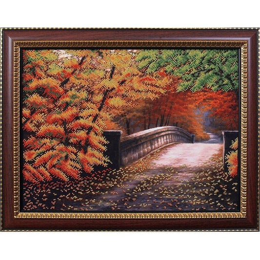 Bead Embroidery Kit Autumn Bead needlepoint Bead stitching Beadwork DIY