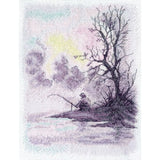 Counted Cross Stitch Kit Morning on the lake DIY Unprinted canvas