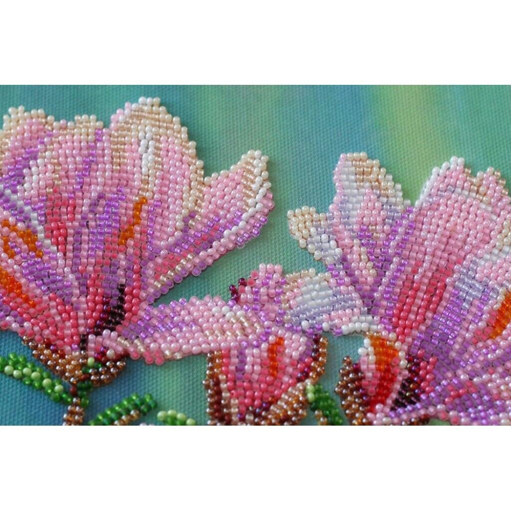 Bead Embroidery Kit Magnolia Flowers Beaded stitching Bead needlepoint DIY