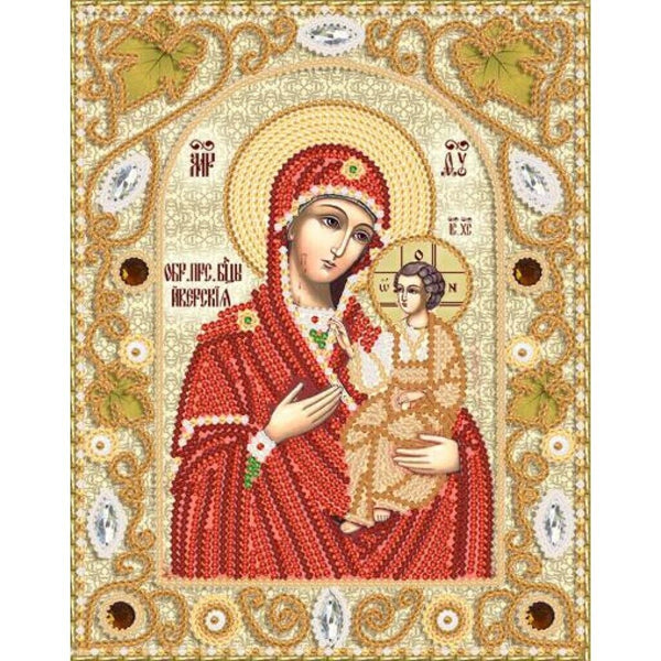 Bead Embroidery Kit Iveron Icon Mother of God Beaded stitching Beadwork DIY