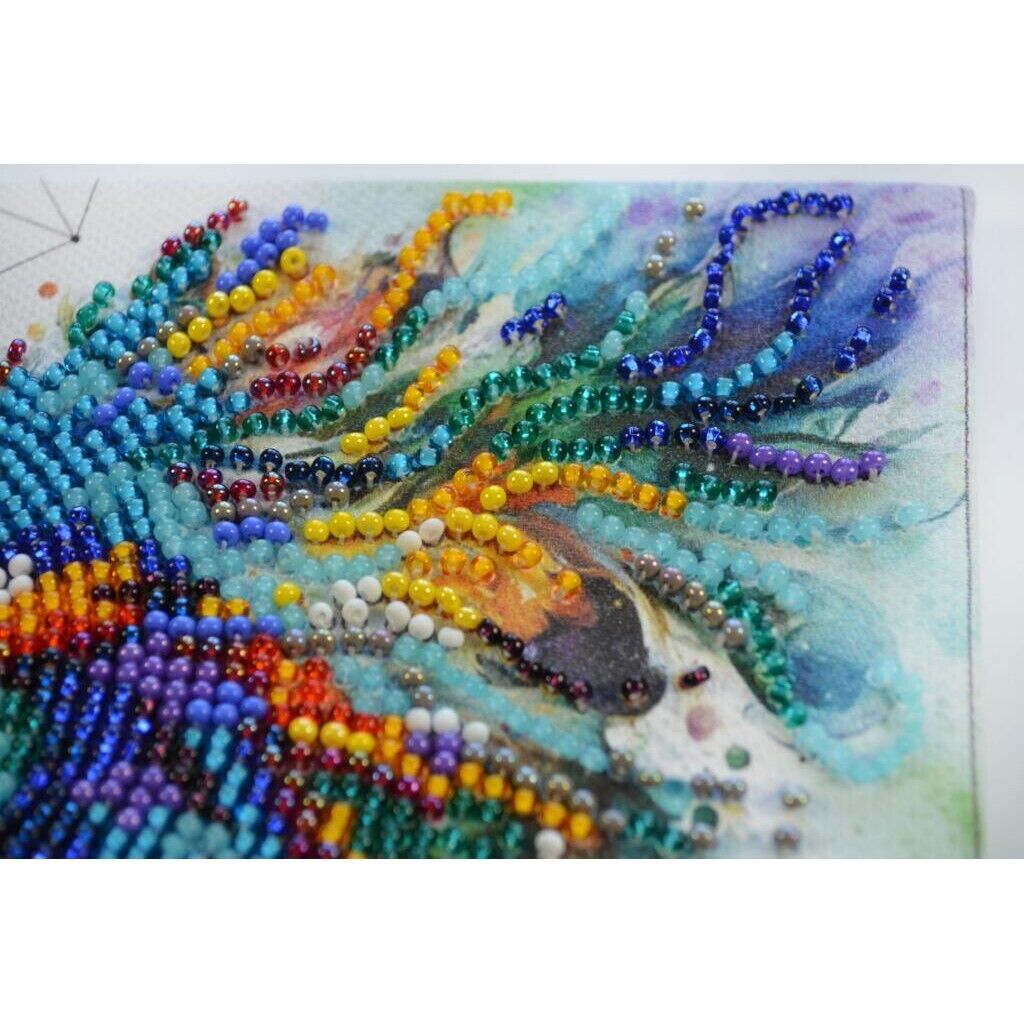 Bead Embroidery Kit Peacock Beaded stitching Bead needlepoint DIY