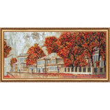 Bead Embroidery Kit Autumn city Beaded stitching Bead needlepoint Beadwork DIY