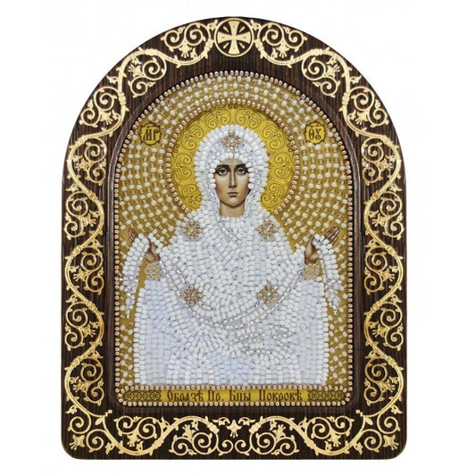 Bead Embroidery Kit Icon Virgin Mary Mother of God DIY Bead needlepoint Beadwork