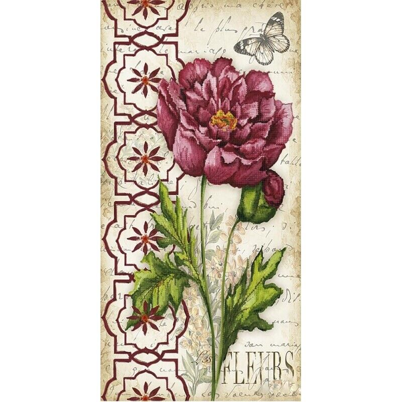 Bead Embroidery Kit Peony Flowers DIY Beaded needlepoint Beadwork Beading