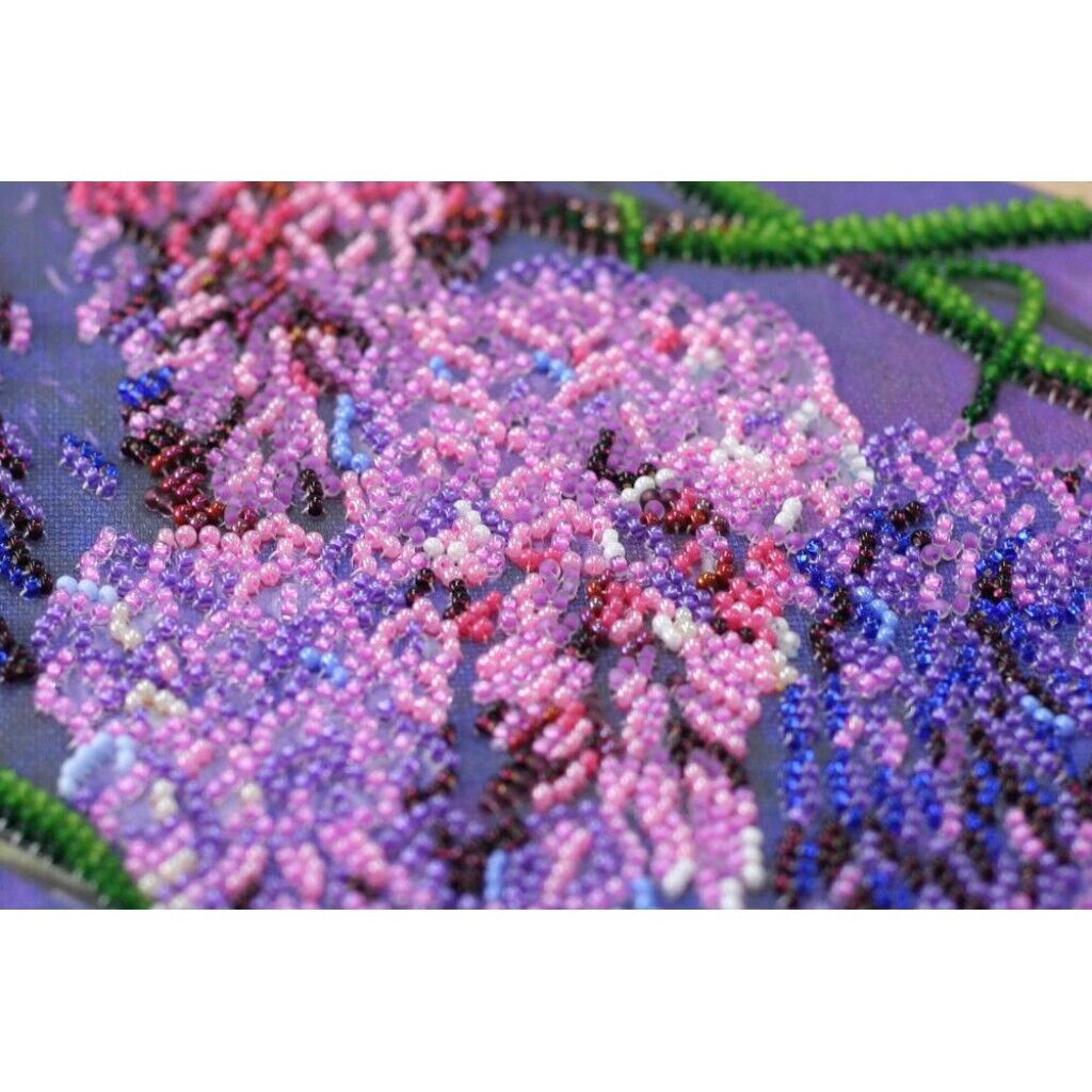 Bead Embroidery Kit Wisteria Flowers Beaded stitching Bead needlepoint DIY