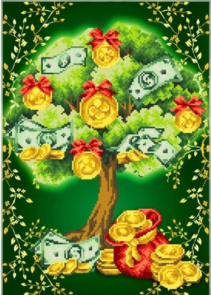 Bead Embroidery Kit Money Tree DIY Beaded needlepoint Beadwork Beading