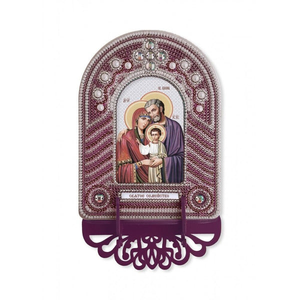 Bead Embroidery Kit Icon Holy family DIY Beadwork Beading Needlepoint kit