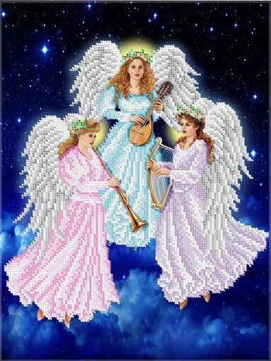 Bead Embroidery Kit Melody of angel DIY Bead needlepoint Bead stitching Beadwork