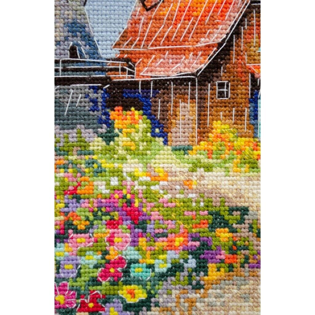 Counted Cross Stitch Kit Autumn Mill DIY Unprinted canvas