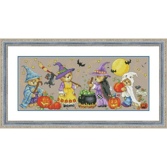 Counted Cross Stitch Kit Halloween DIY Unprinted canvas