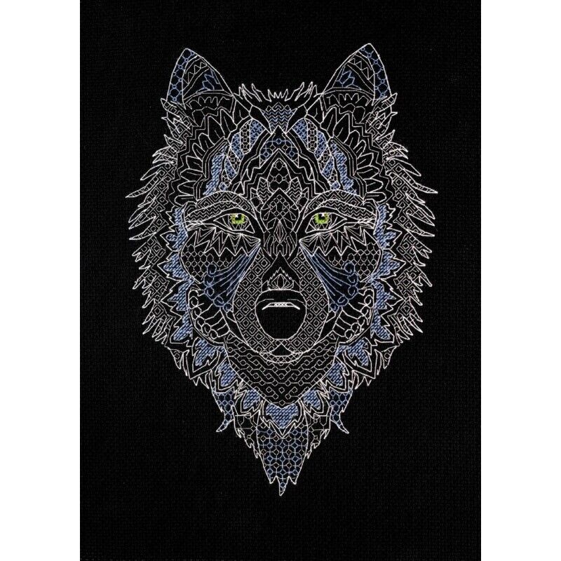 Counted Cross Stitch Kit Silver wolf DIY Unprinted canvas