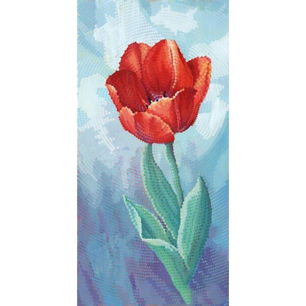 Bead Embroidery Kit Tulip Flowers DIY Bead needlepoint Bead stitching Beadwork