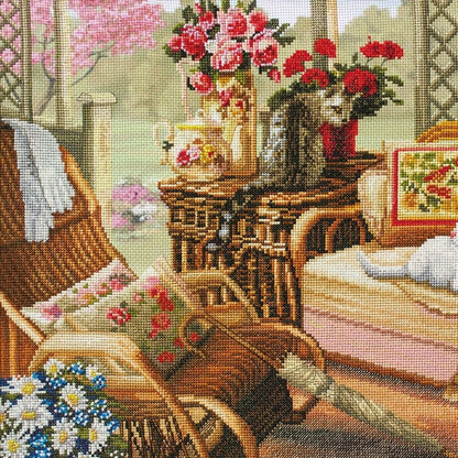 Counted Cross Stitch Kit Summer DIY Unprinted canvas