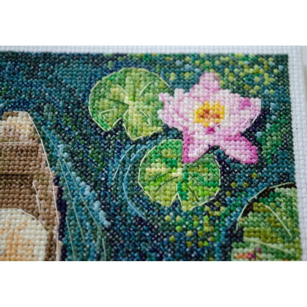 Counted Cross Stitch Kit In a boat DIY Unprinted canvas