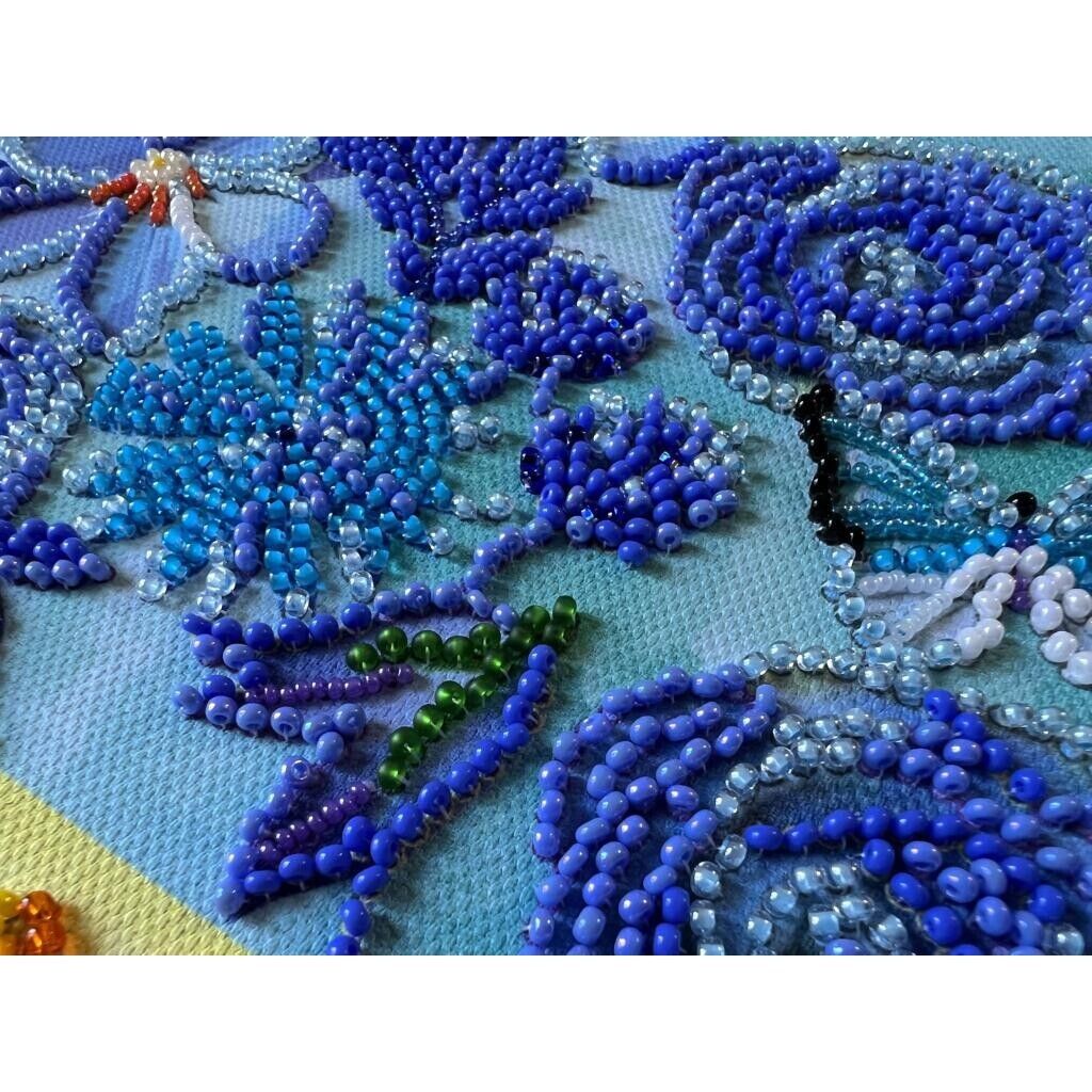 Bead Embroidery Kit Ukraine Flowers Bead stitching Beadwork Bead needlepoint DIY