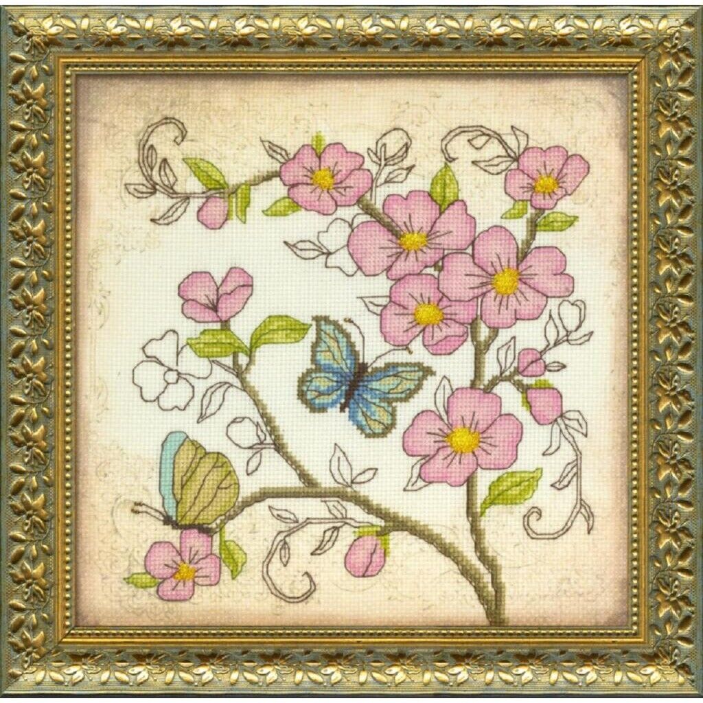 Counted Cross Stitch Kit Flowers A breath of spring DIY Unprinted canvas