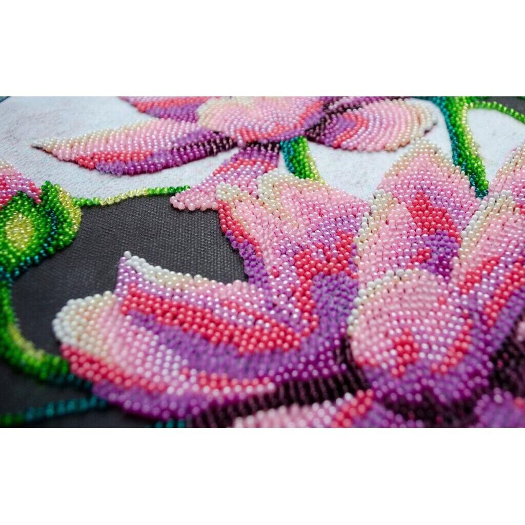 Bead Embroidery Kit Lotus Flowers Beaded stitching Beadwork Bead needlepoint DIY