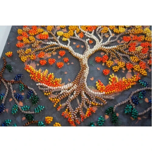 Bead Embroidery Kit Tree of Happiness Bead stitching Bead needlepoint DIY