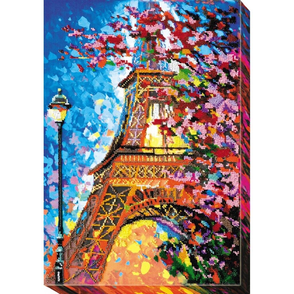 Bead Embroidery Kit Eiffel tower Bead needlepoint Beadwork DIY