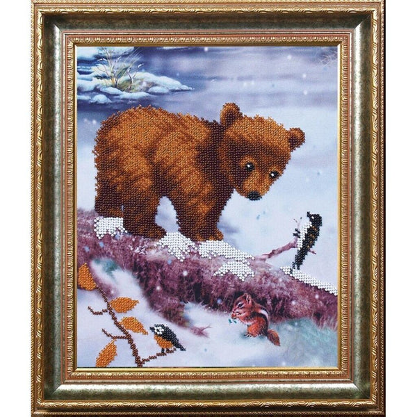 Bead Embroidery Kit Bear Bead needlepoint Bead stitching Beadwork DIY