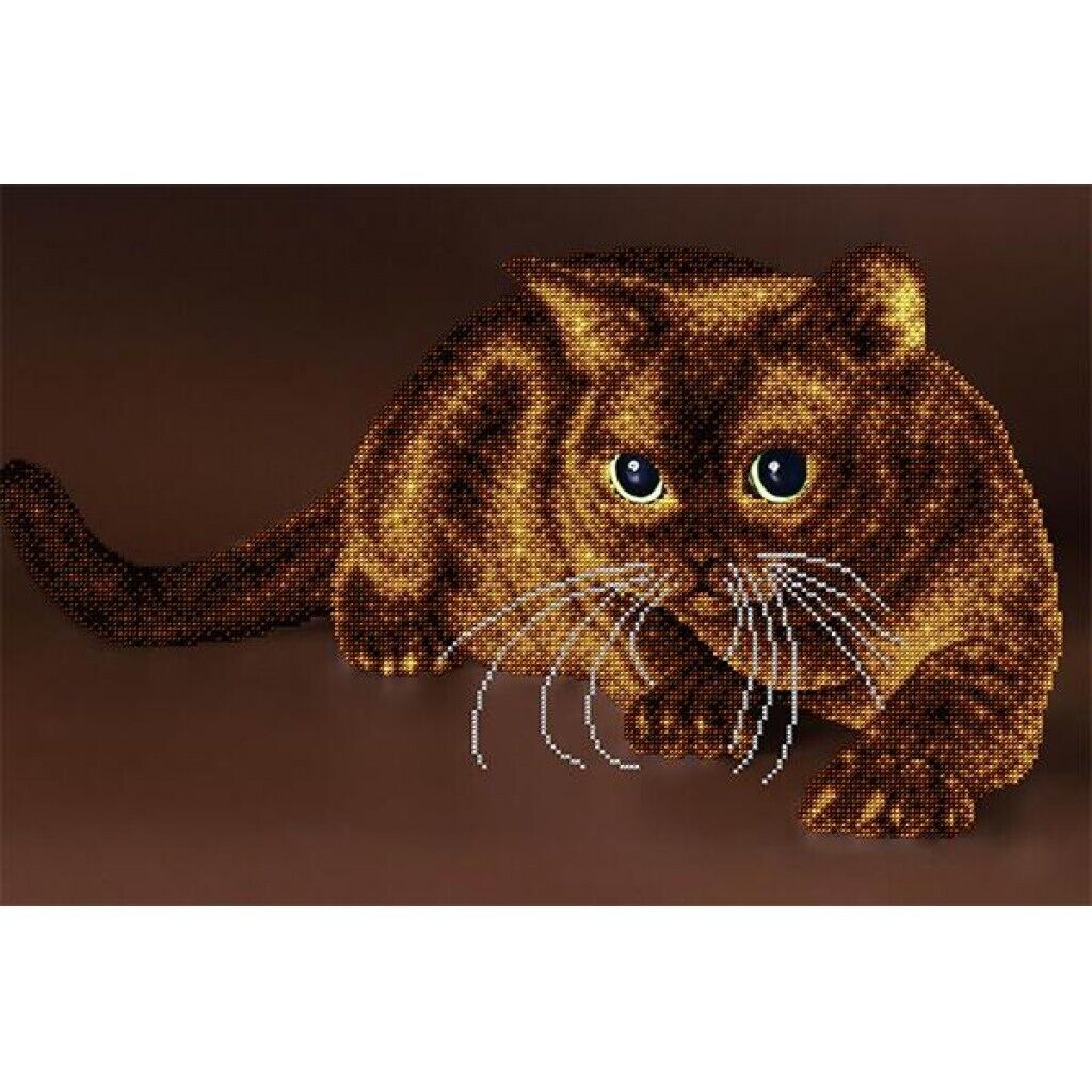 Bead Embroidery Kit Cat DIY Bead needlepoint Beadwork