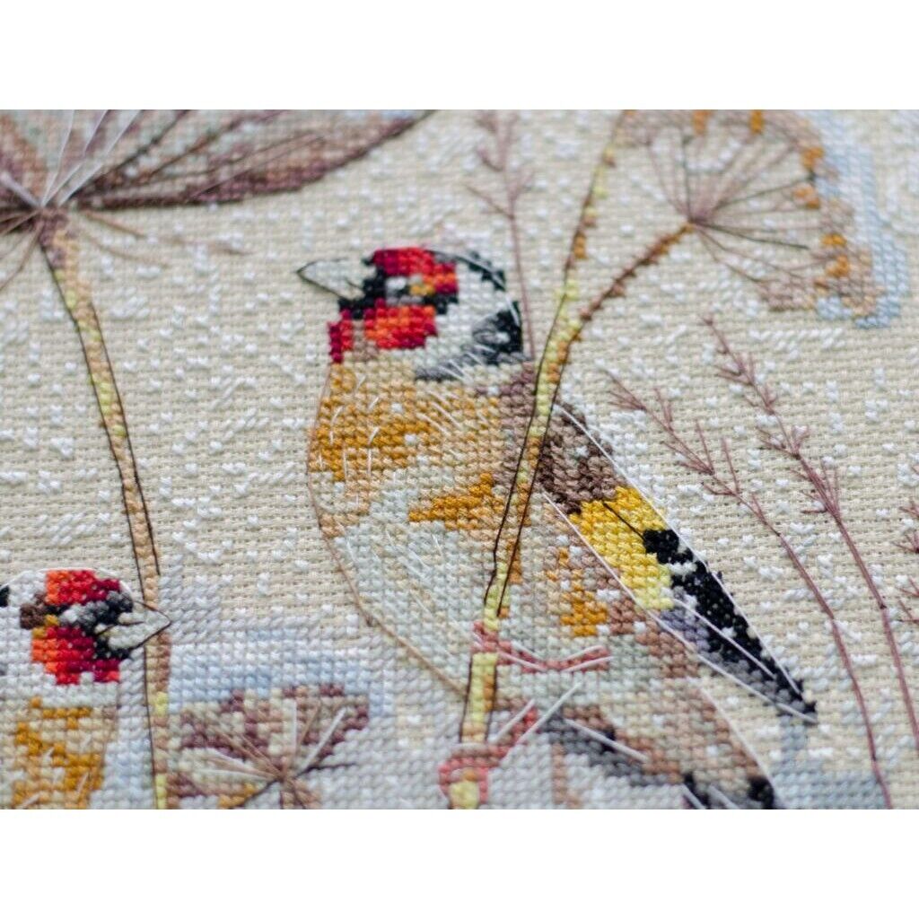 Counted Cross Stitch Kit Winter birds DIY Unprinted canvas