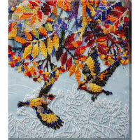 Bead Embroidery Kit Bright Birds Beaded stitching Bead needlepoint DIY