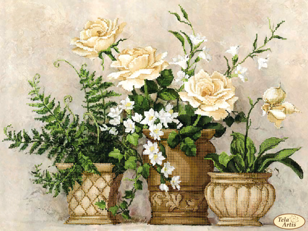 Bead Embroidery Kit Roses DIY Beaded needlepoint Beaded stitching 