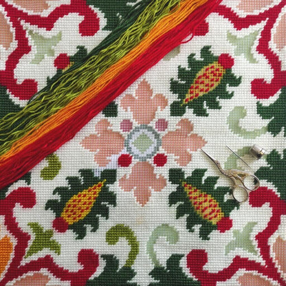 Tapestry Pillow Cover DIY kit "Summer" Needlepoint kit Printed canvas