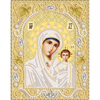 Bead Embroidery Kit Icon Mother of God Beaded stitching Beadwork DIY