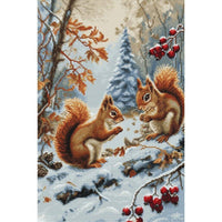 Counted Cross Stitch Kit Squirrels Luca-S DIY Unprinted canvas