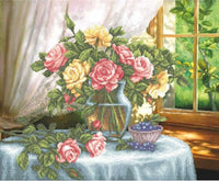 Bead Embroidery Kit Roses DIY Bead needlepoint Bead stitching