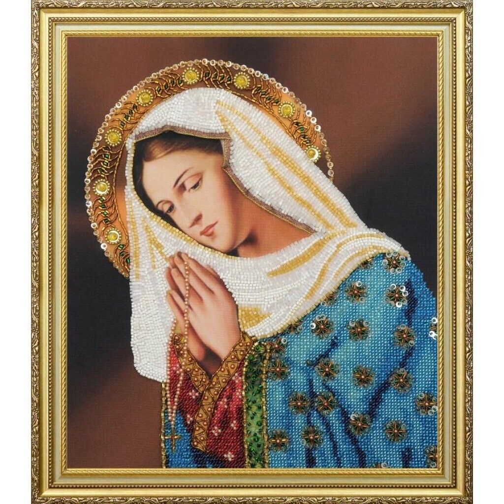 Bead Embroidery Kit Pray Virgin Mary Beaded stitching DIY Needlepoint kit