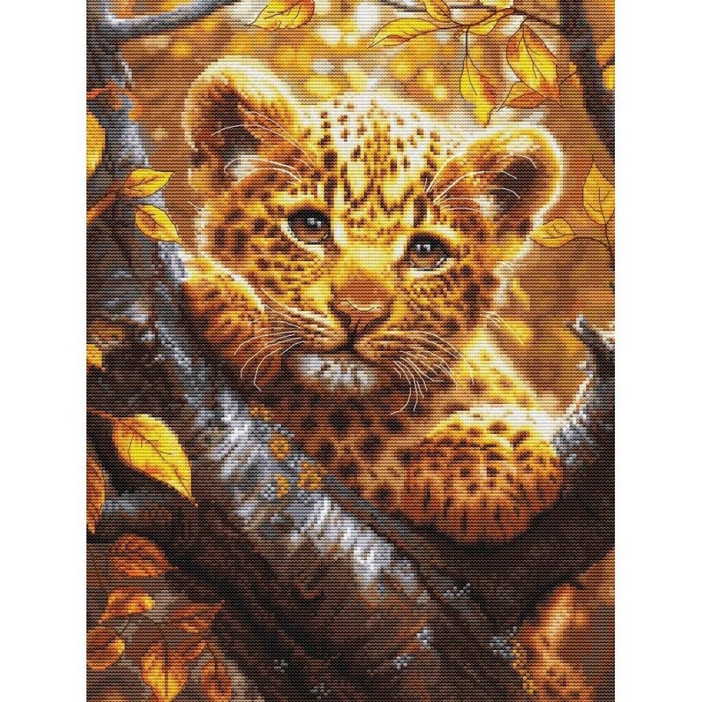 Counted Cross Stitch Kit Leopard Luca-S DIY Unprinted canvas