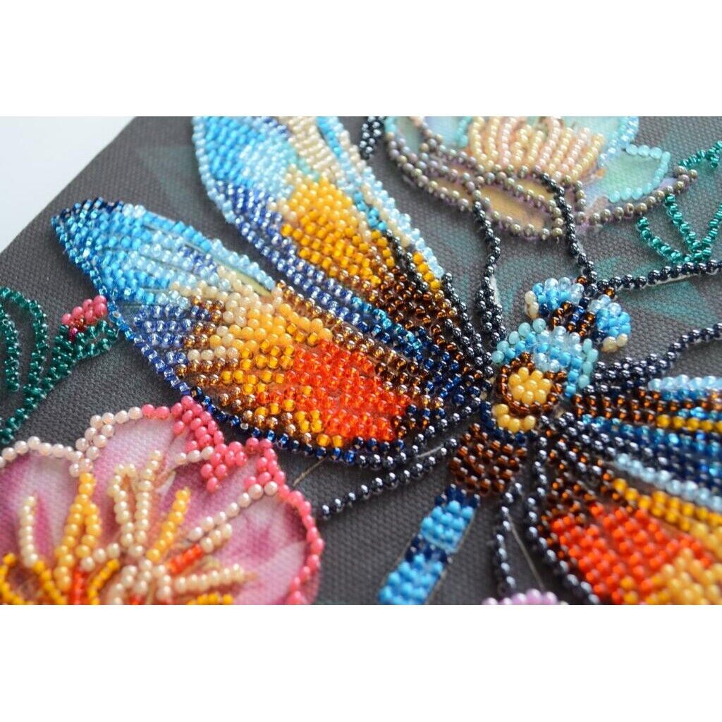 Bead Embroidery Kit Dragonfly Beaded stitching Bead needlepoint Beadwork DIY