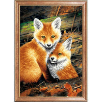 Bead Embroidery Kit Foxes Bead needlepoint Bead stitching Beadwork DIY