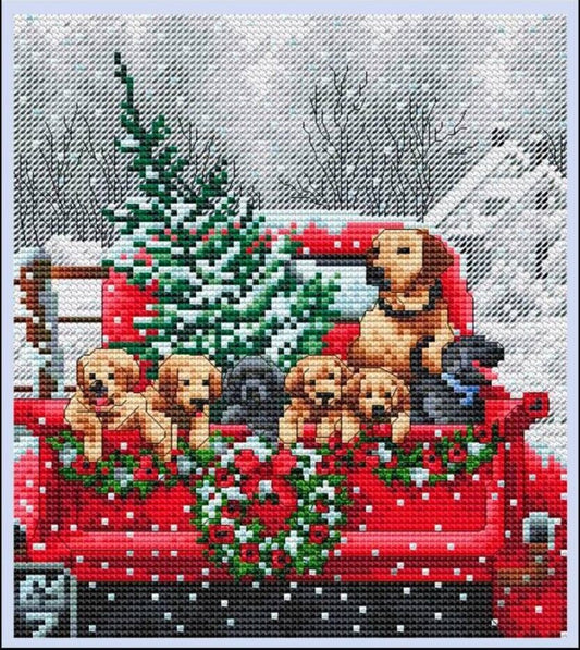 Counted Cross Stitch Kit Christmas tree DIY Unprinted canvas