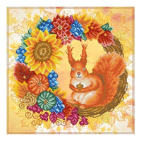 Bead Embroidery Kit Squirrel Bead needlepoint Bead stitching Beadwork DIY