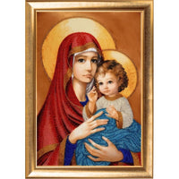 Bead Embroidery Kit Madonna and Jesus DIY Bead needlepoint Beadwork