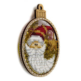 Bead Embroidery Kit on Plastic Santa DIY Christmas tree toy