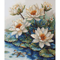 Counted Cross Stitch Kit The lake with lilies Luca-S DIY Unprinted canvas