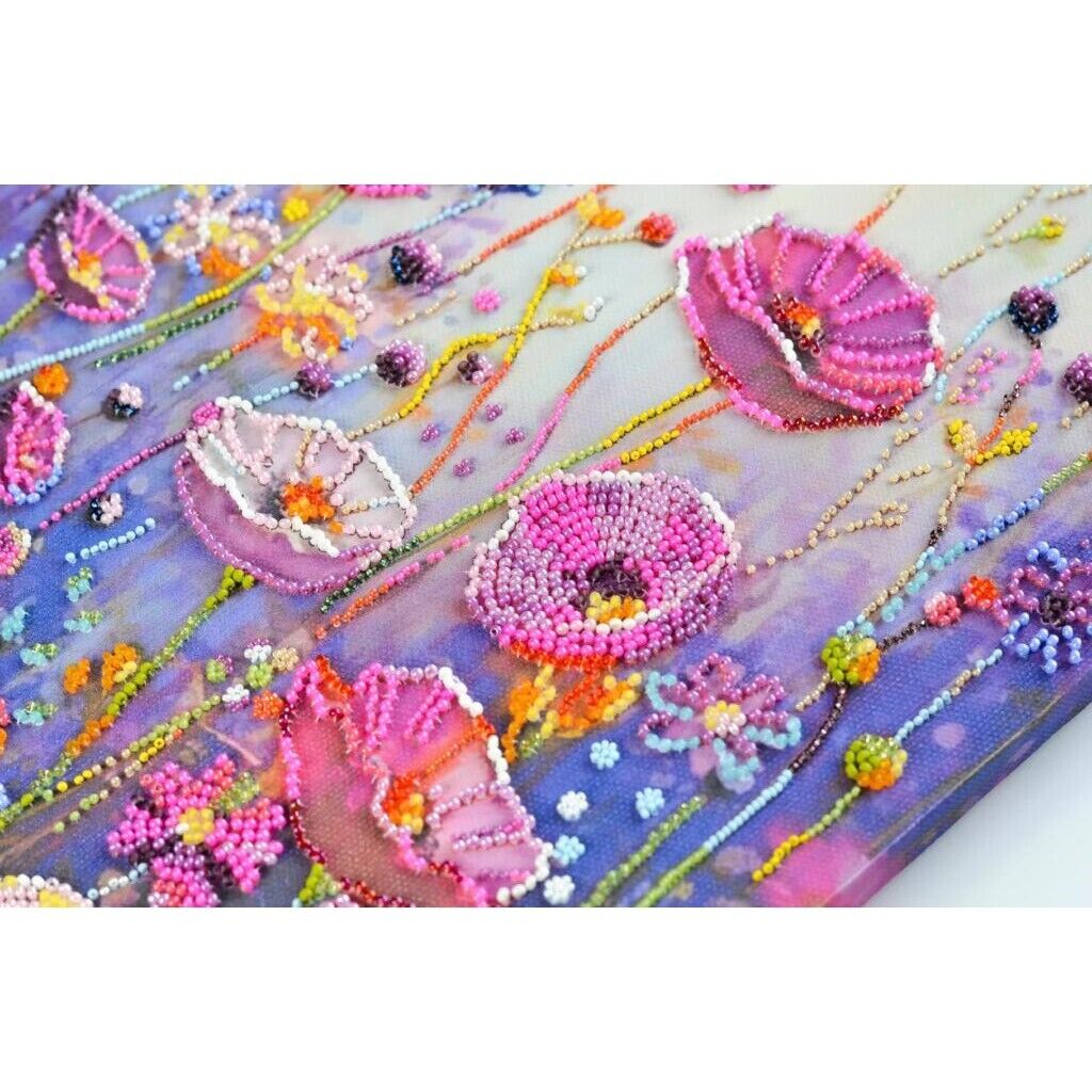 Bead Embroidery Kit Spring Flowers Bead stitching Beadwork Bead needlepoint DIY