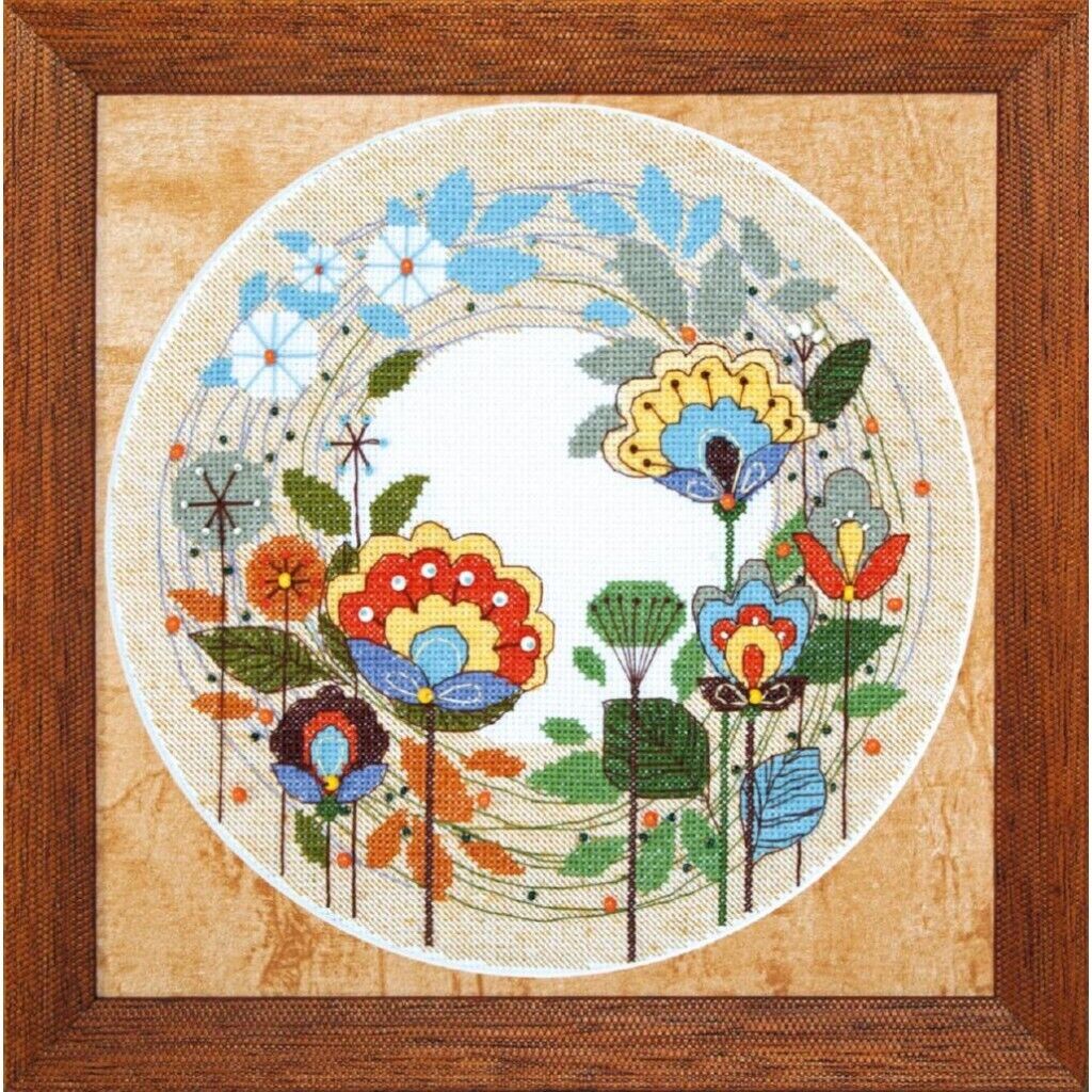 Counted Cross Stitch Kit Flowers DIY Unprinted canvas