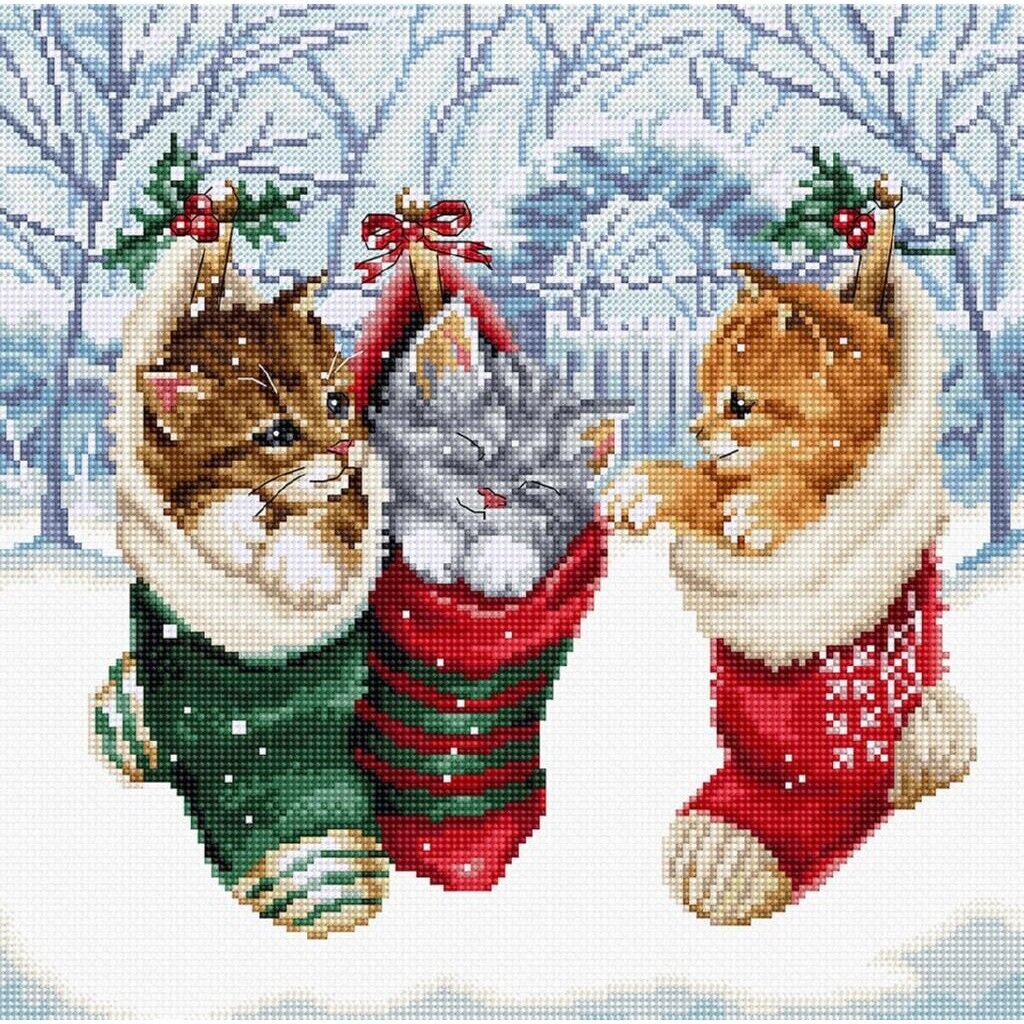Counted Cross Stitch Kit Cats DIY Letistitch