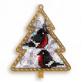 Bead Embroidery Kit on Plastic Snowbirds DIY Christmas tree toy