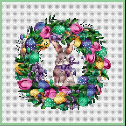 Counted Cross Stitch Kit Easter Bunny DIY Unprinted canvas